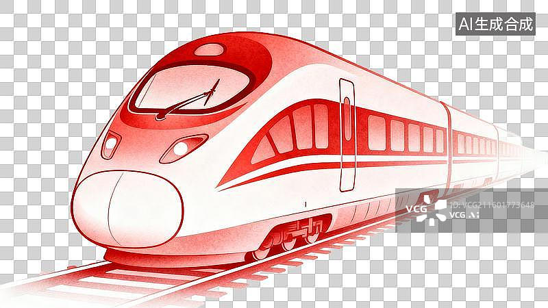 【AI数字艺术】现代高速列车轨道图图片素材