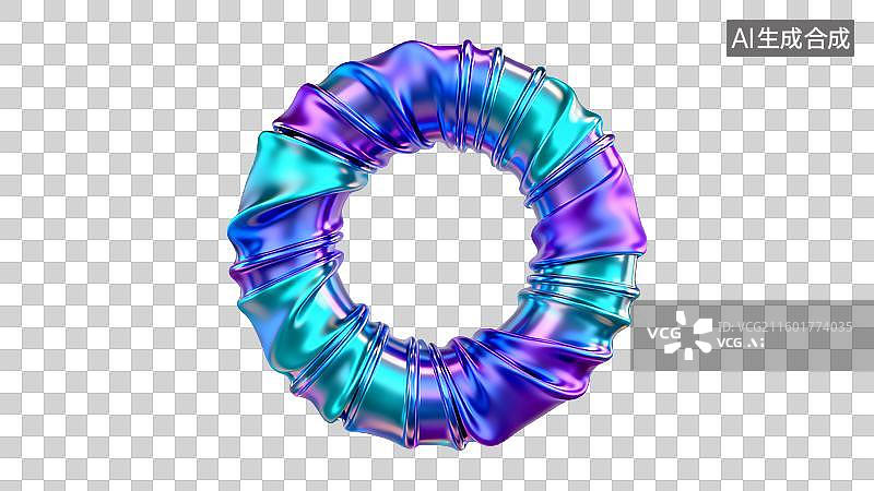 【AI数字艺术】色彩斑斓的环形抽象物体图片素材