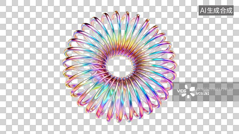 【AI数字艺术】色彩斑斓的螺旋弹簧玩具图片素材
