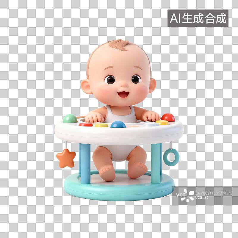 【AI数字艺术】婴儿学步车玩具图片素材