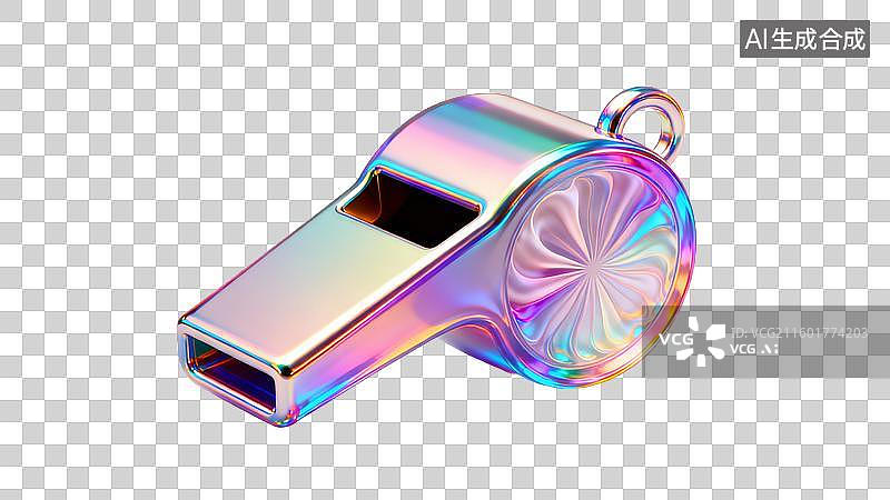 【AI数字艺术】色彩斑斓的金属哨子图片素材