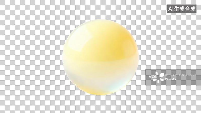 【AI数字艺术】圆润光滑的淡黄色球体图片素材