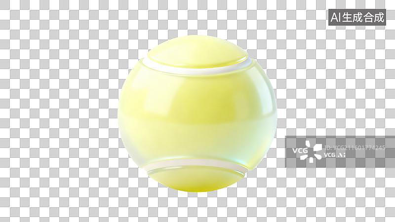 【AI数字艺术】黄色带白条纹网球图片素材