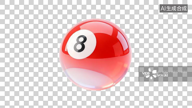 【AI数字艺术】红色八号台球特写图片素材
