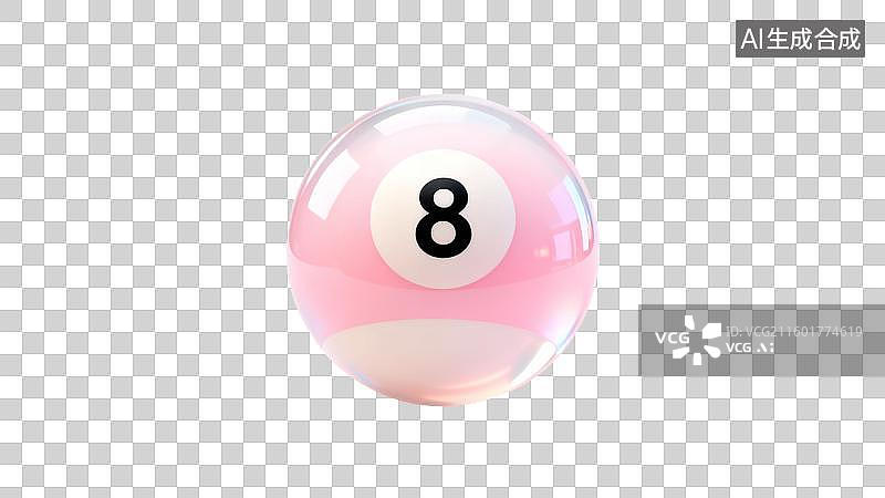【AI数字艺术】粉色八号球装饰与游戏用图片素材