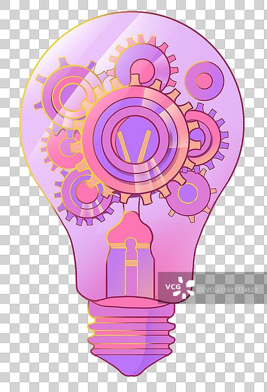 电子灯泡，电灯，齿轮图片素材