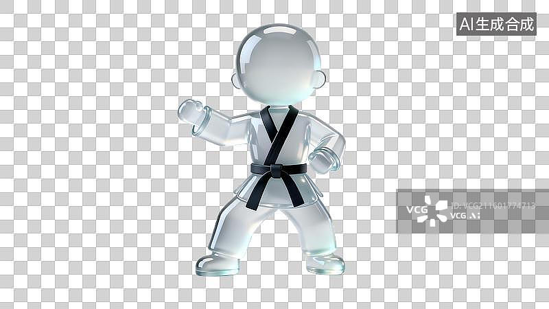 【AI数字艺术】3D空手道人物战斗姿势图图片素材