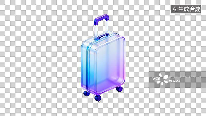 【AI数字艺术】透明渐变旅行行李箱图片素材