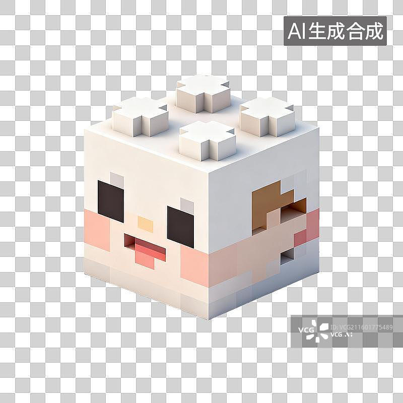 【AI数字艺术】像素风格的可爱兔子头像图片素材