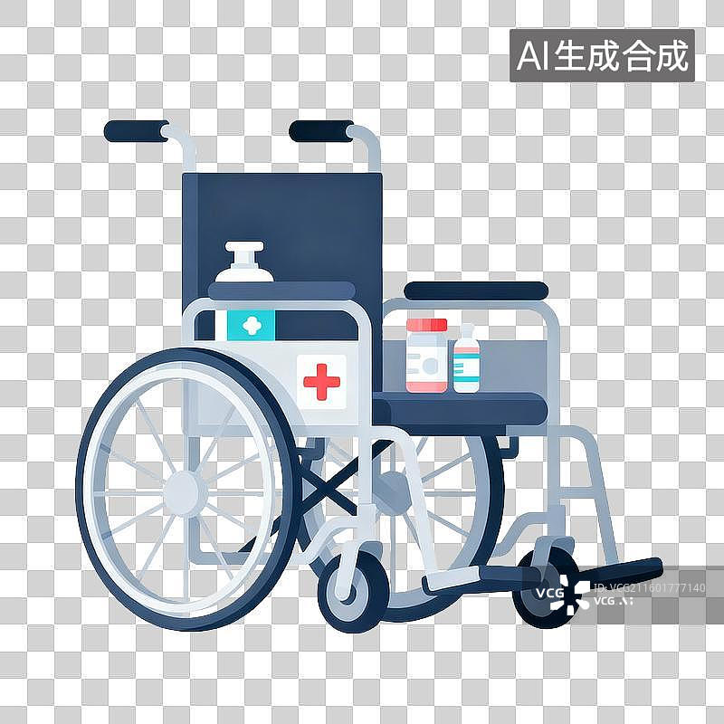 【AI数字艺术】医疗轮椅背景图片素材