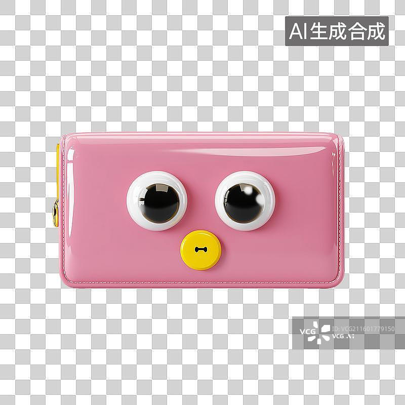 【AI数字艺术】粉色钱包3D图标图片素材