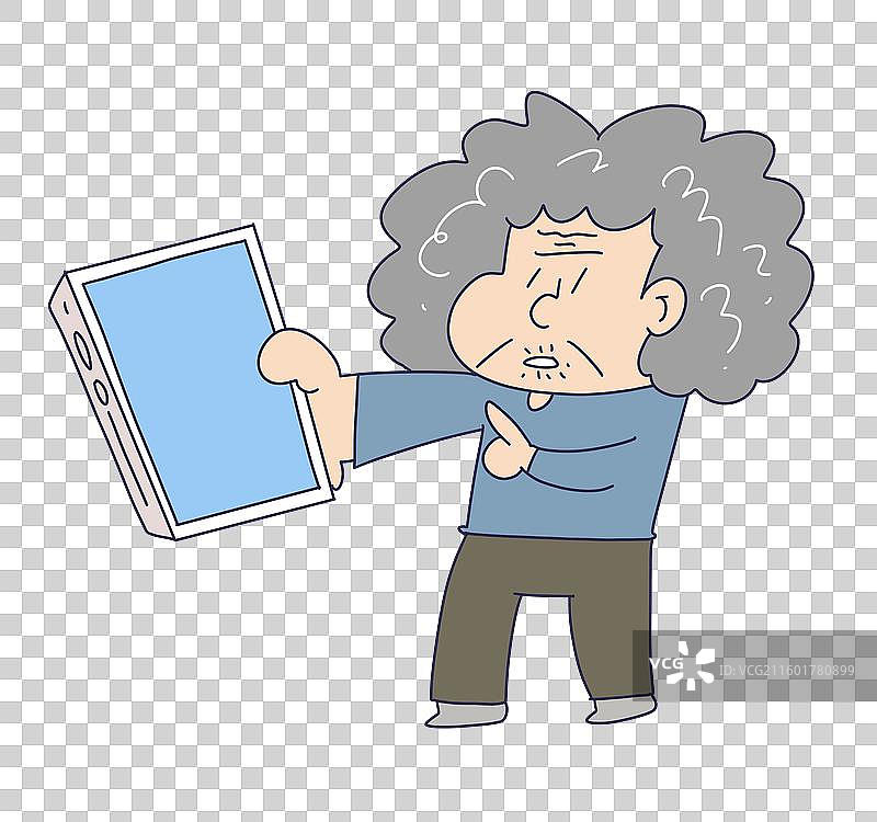 拿着手机的老年人图片素材