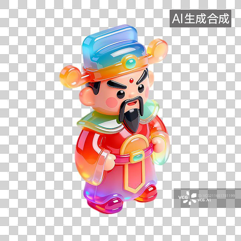 【AI数字艺术】色彩鲜艳的中式卡通官员形象图片素材