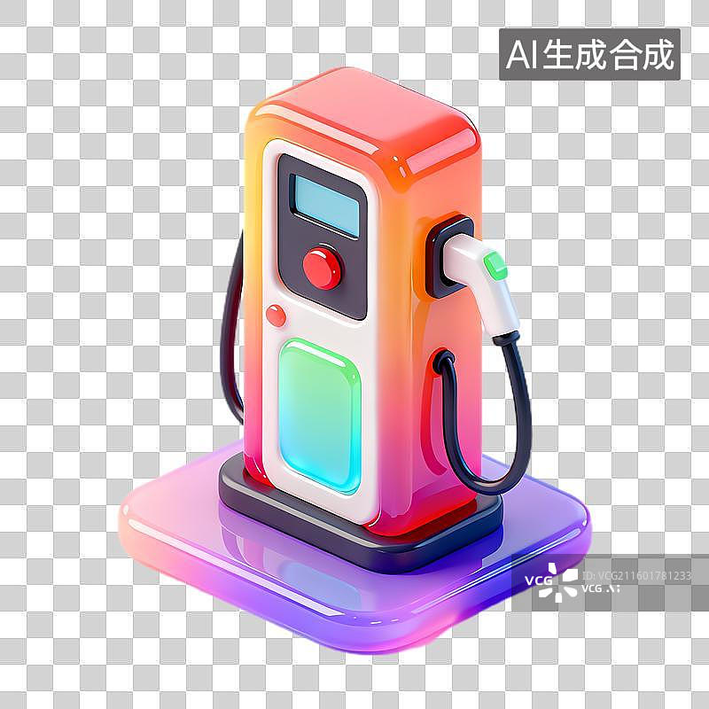 【AI数字艺术】彩色立体展示的现代加油泵图片素材