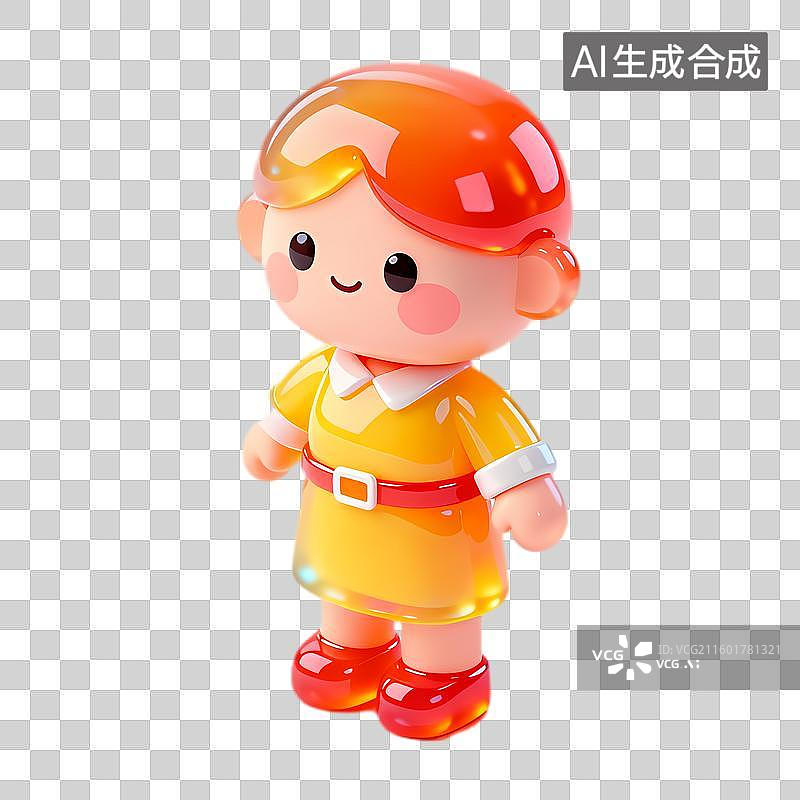 【AI数字艺术】可爱的3D卡通女孩形象图片素材