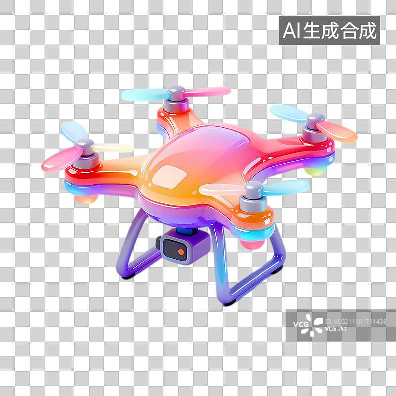 【AI数字艺术】多彩四轴航拍无人机图片素材