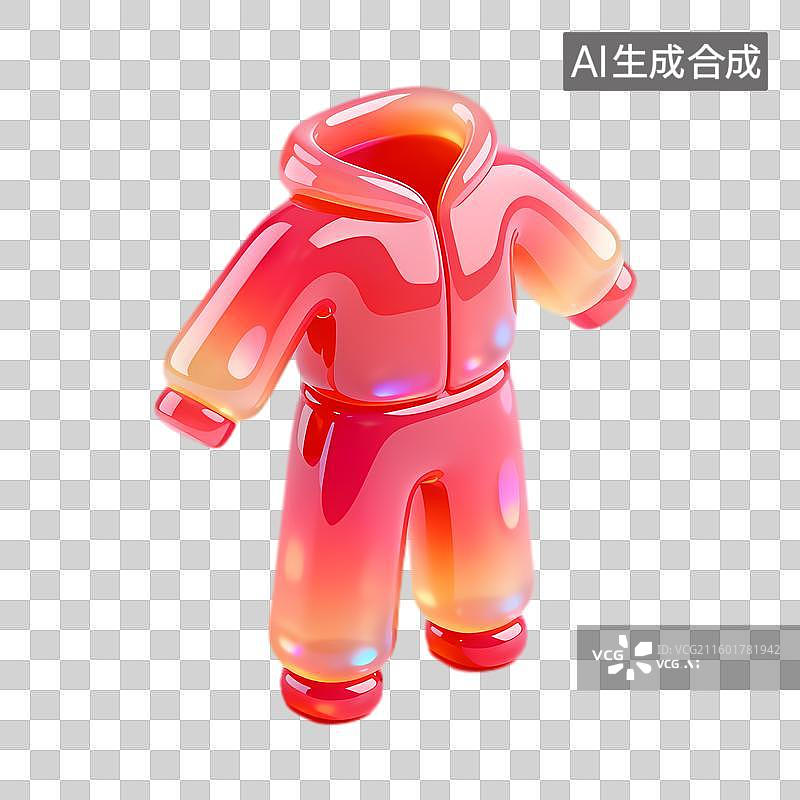 【AI数字艺术】闪亮渐变连体服带连帽图片素材