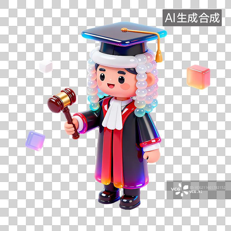 【AI数字艺术】3D卡通法官形象图片素材