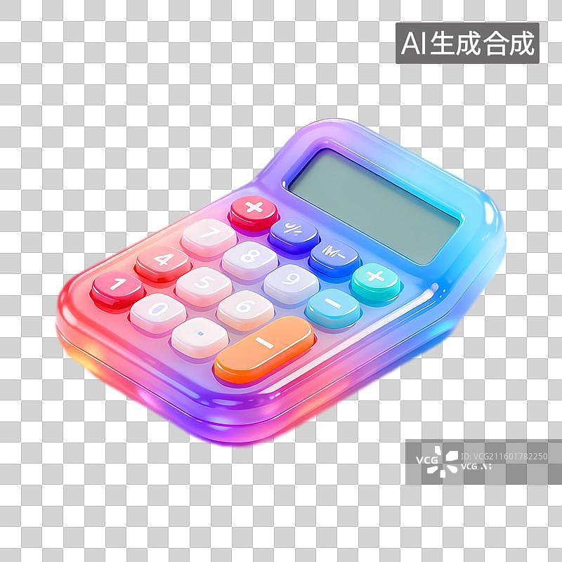 【AI数字艺术】彩色多功能电子计算器图片素材