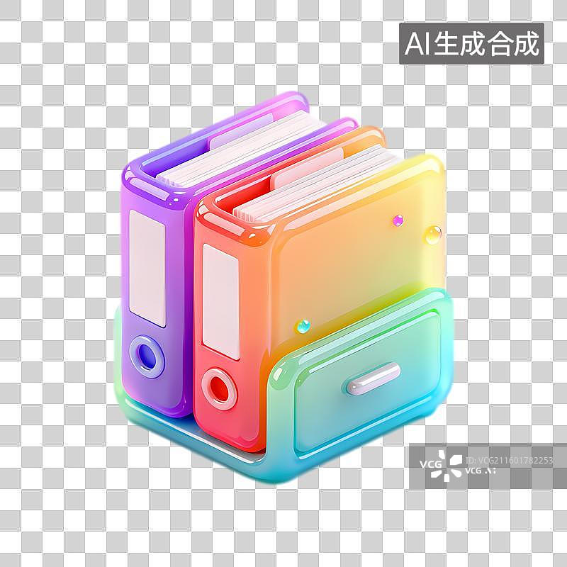 【AI数字艺术】多彩的文件夹组图片素材
