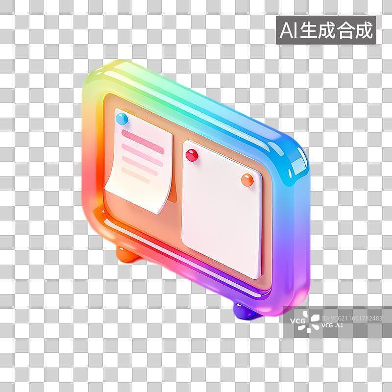 【AI数字艺术】色彩斑斓的便签公告板图片素材