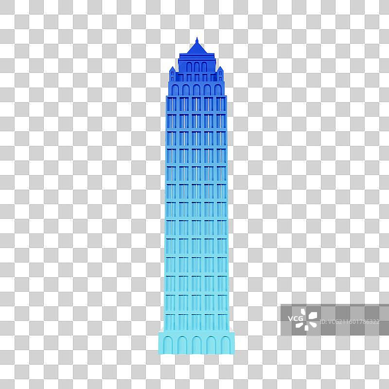 3D渲染的上海地标上海黄金置地大厦元素图片素材