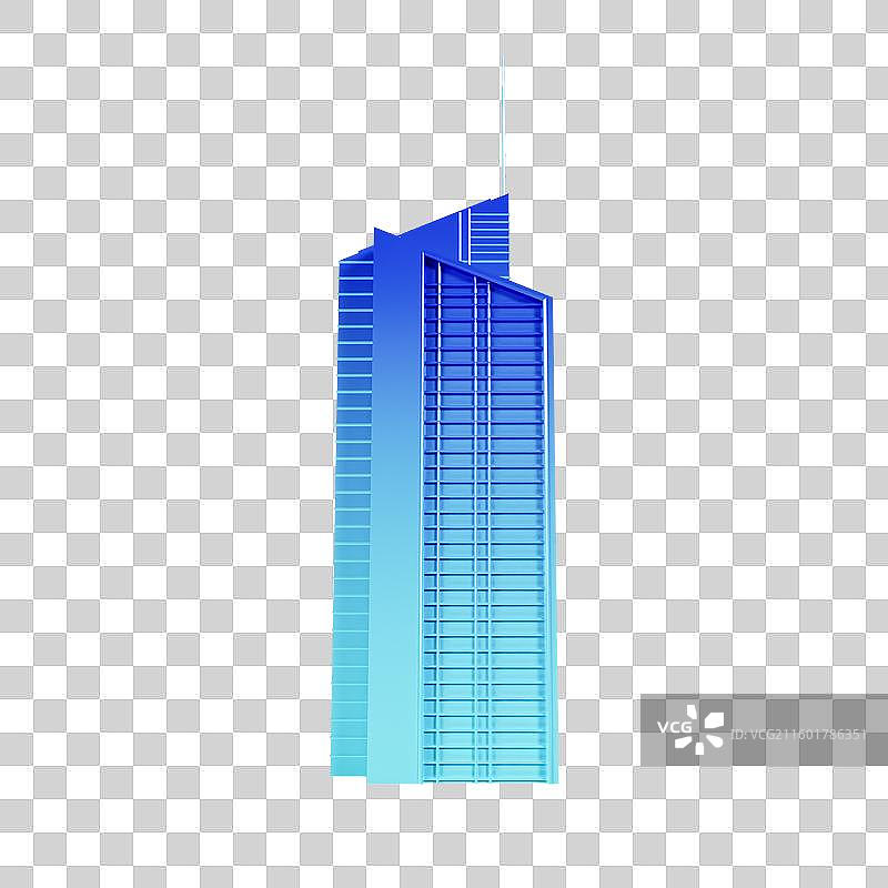3D渲染的上海地标建筑上海交通金融大厦元素图片素材