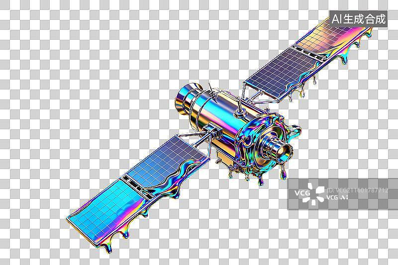 【AI数字艺术】科技镭射液体元素建模图片素材