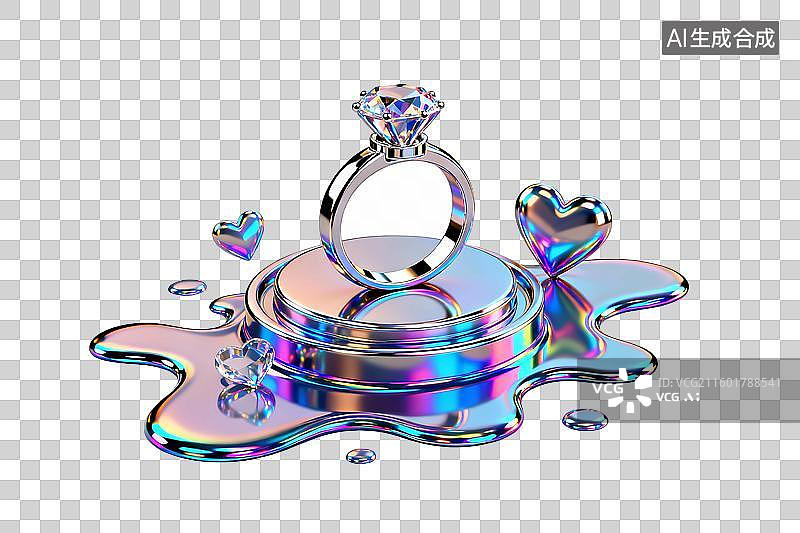 【AI数字艺术】科技镭射液体元素建模图片素材