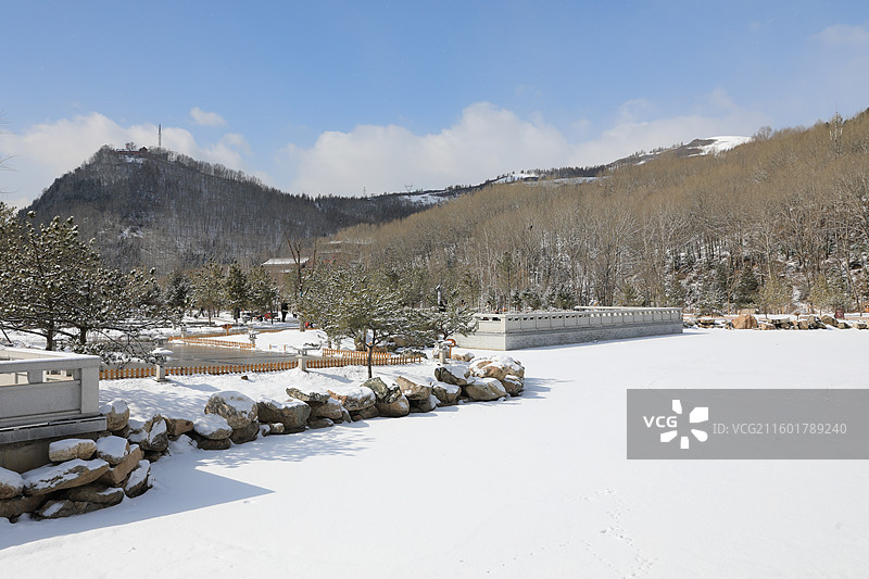 五台山大雪白茫茫冰天雪地红墙寺庙建筑千里冰封万里雪飘塔院寺菩萨顶显通寺罗睺寺广化寺普寿寺善财洞黛螺顶图片素材