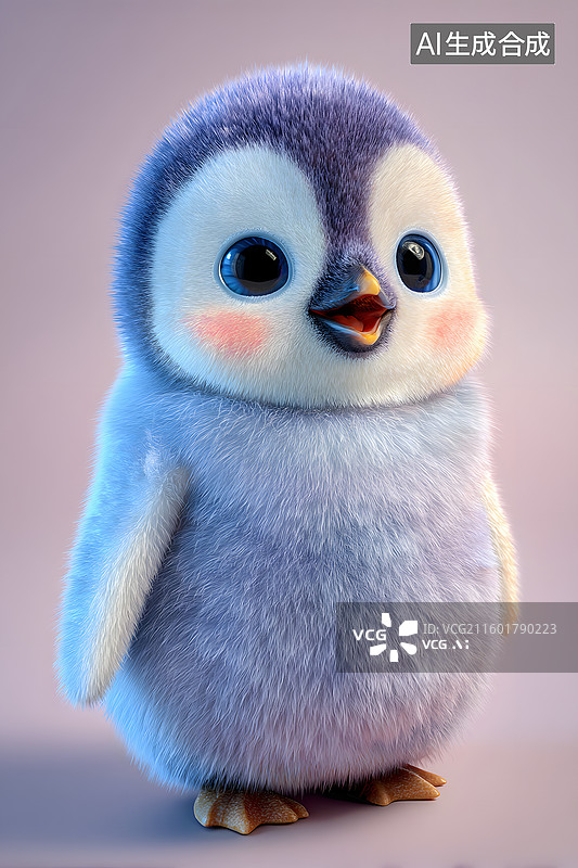 【AI数字艺术】可爱的卡通企鹅形象图片素材
