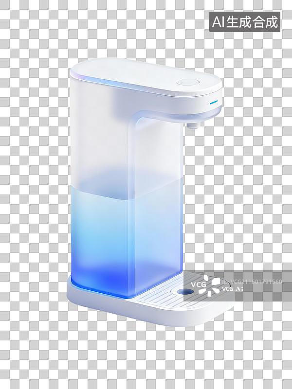 【AI数字艺术】3D轻拟物风科技感元素智能饮水设备图片素材
