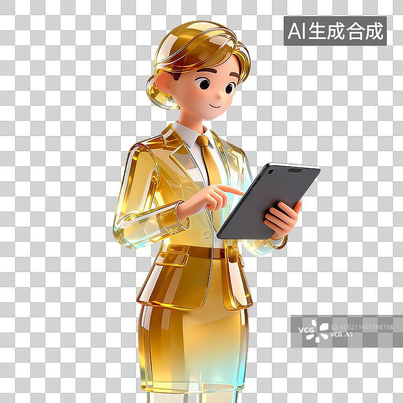 【AI数字艺术】穿着透明西装的商务女性图片素材