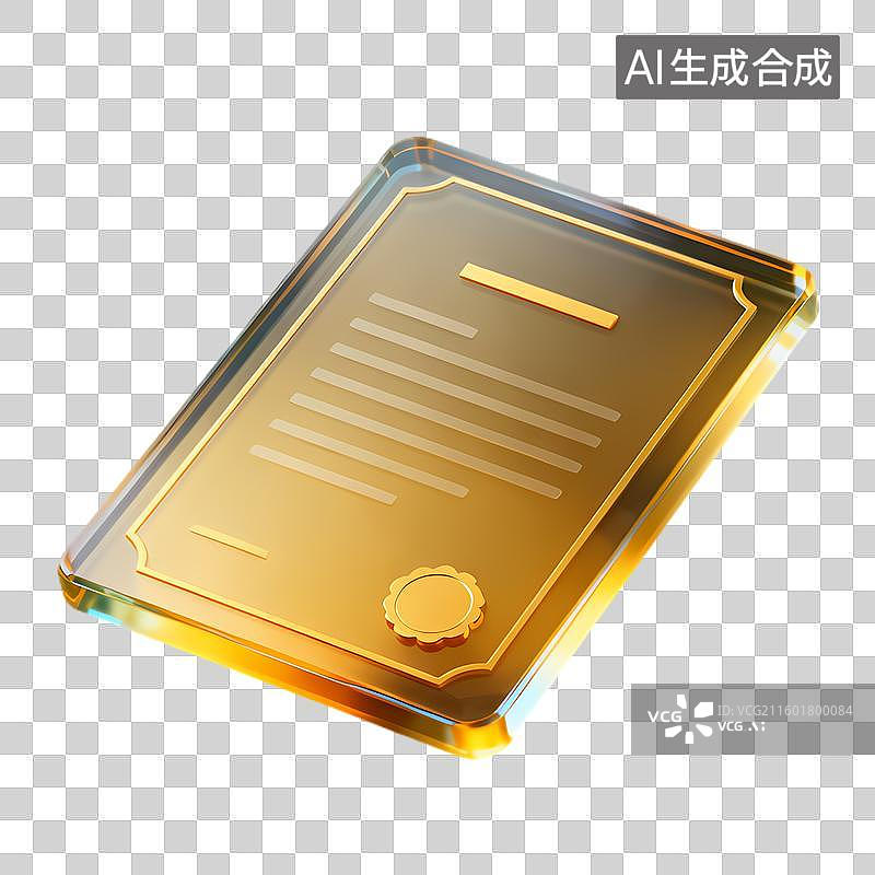 【AI数字艺术】金色闪亮的证书图片素材