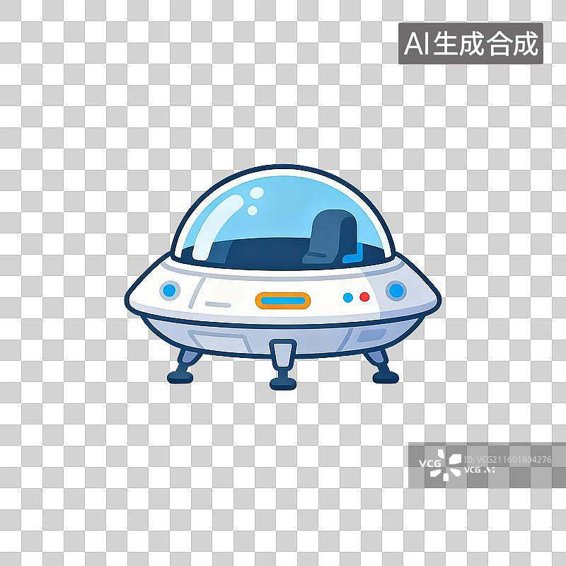 【AI数字艺术】卡通风格的飞碟图片素材