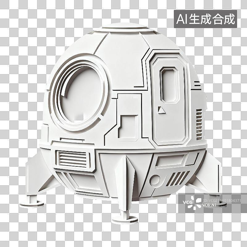 【AI数字艺术】未来太空舱模型图片素材