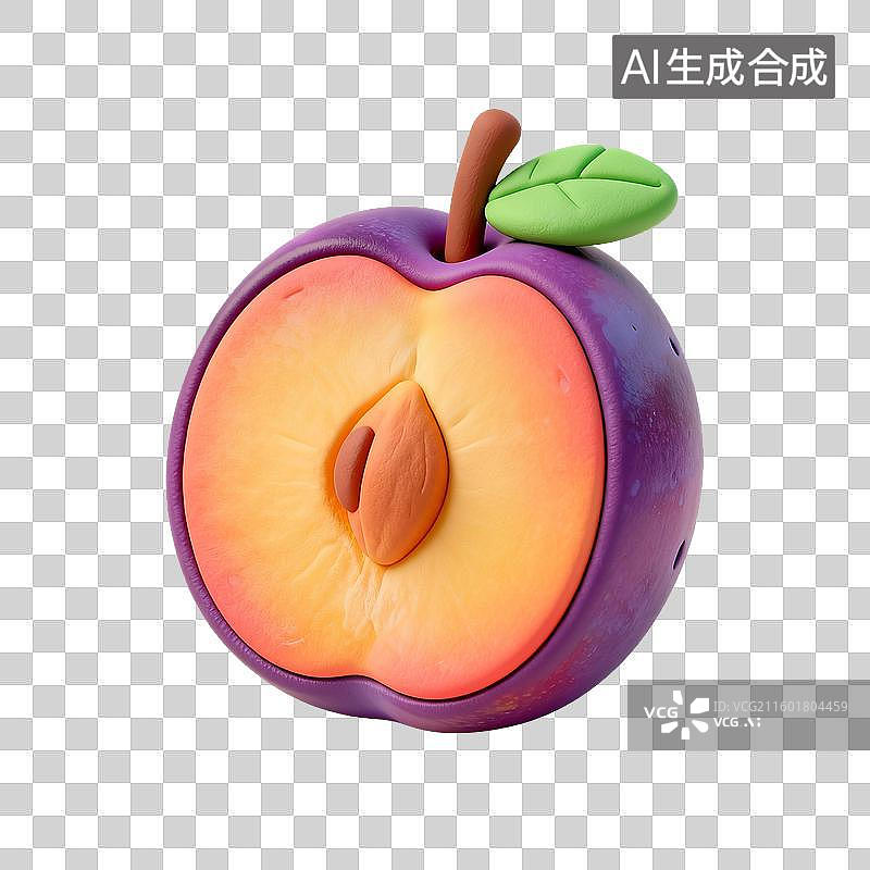【AI数字艺术】切开的紫色李子图片素材