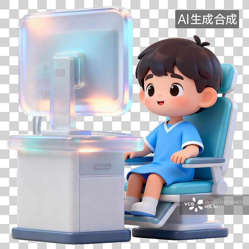 【AI数字艺术】儿童在牙科诊所接受检查图片素材