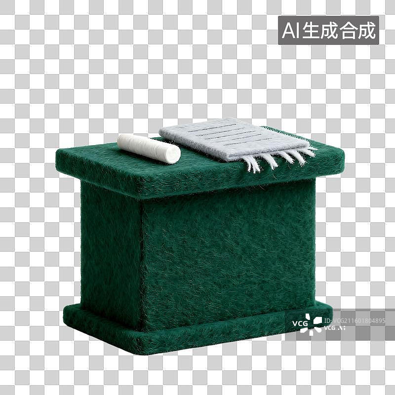 【AI数字艺术】绿色毛毡教学讲台图片素材