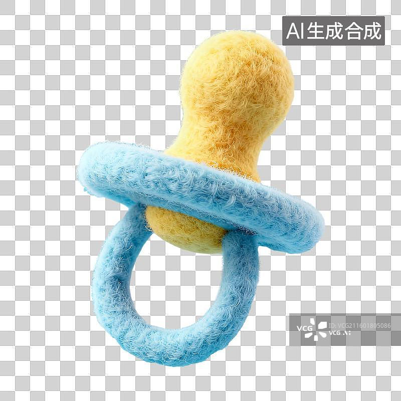 【AI数字艺术】3D毛毡风格母婴用品安抚奶嘴元素图片素材