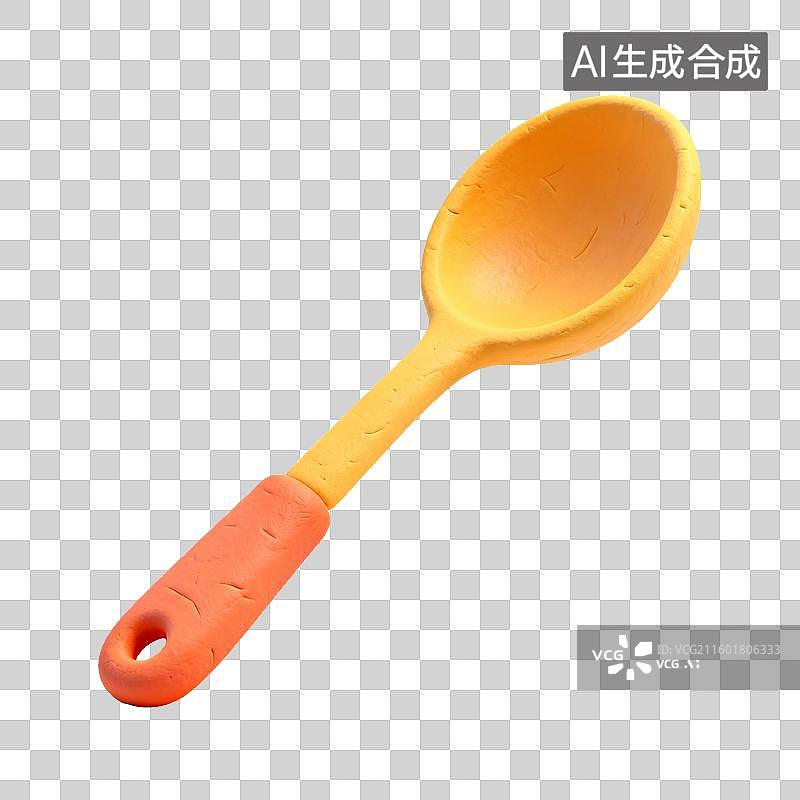 【AI数字艺术】橙色塑料勺子图片素材