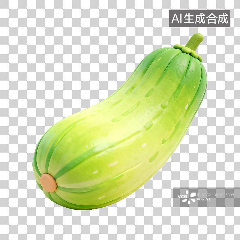 【AI数字艺术】绿色西葫芦的3D渲染图图片素材