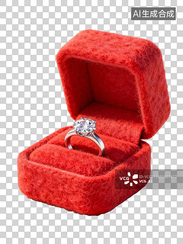 【AI数字艺术】3D毛毡风格订婚戒指钻戒元素图片素材