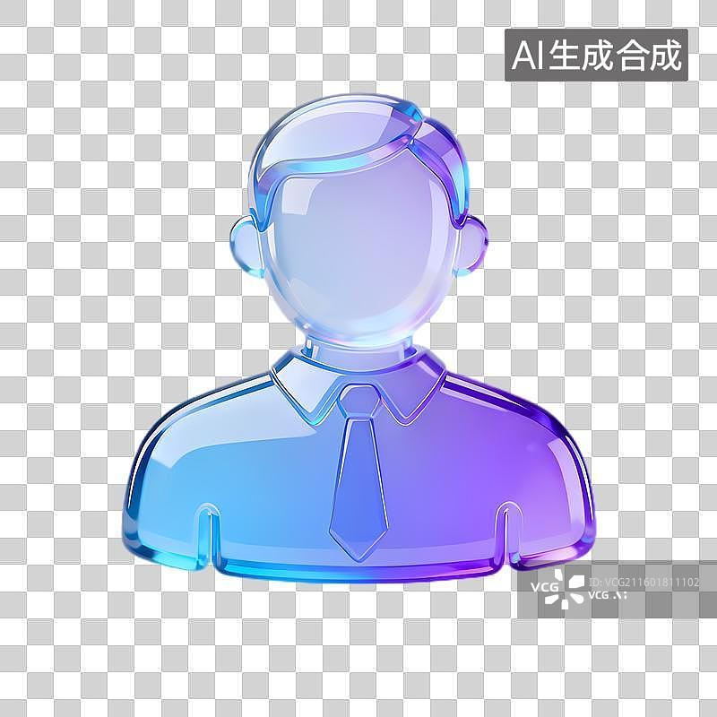 【AI数字艺术】透明渐变色彩人物头像图片素材
