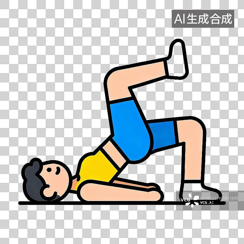 【AI数字艺术】一个人正在做桥式瑜伽动作图片素材