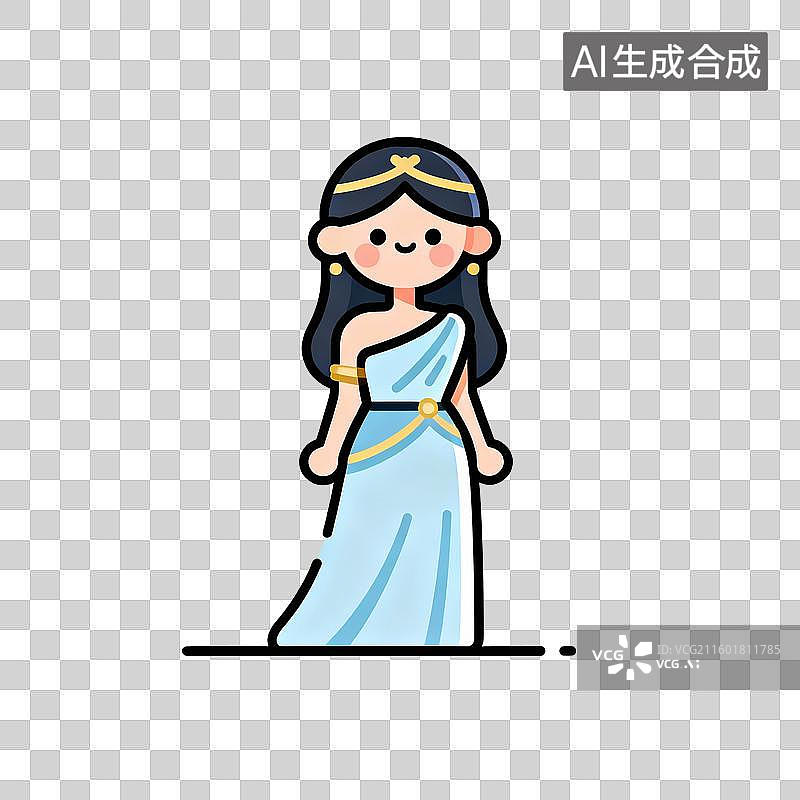 【AI数字艺术】古希腊风格的卡通女性形象图片素材