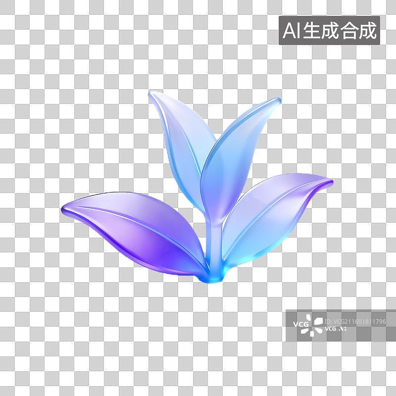 【AI数字艺术】半透明彩色叶片艺术设计图片素材