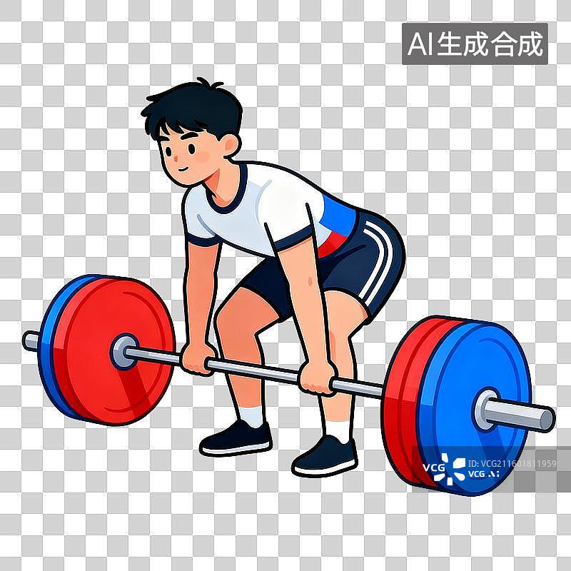 【AI数字艺术】举重运动员正在准备挺举杠铃图片素材