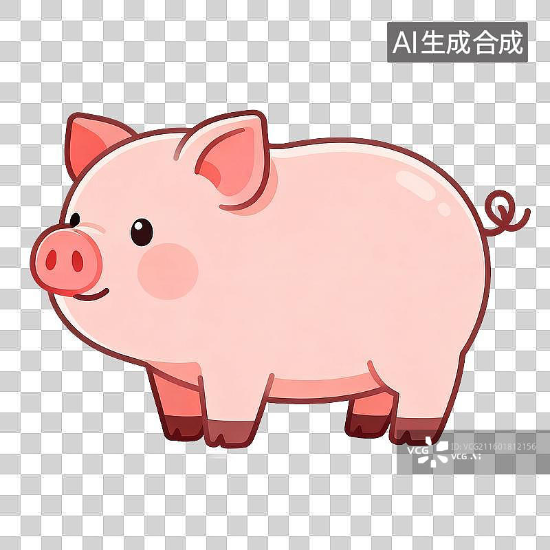 【AI数字艺术】可爱的卡通小猪图片素材