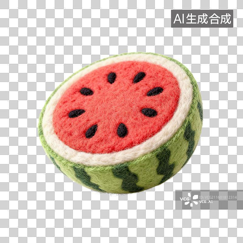 【AI数字艺术】手工毛毡西瓜玩具图片素材